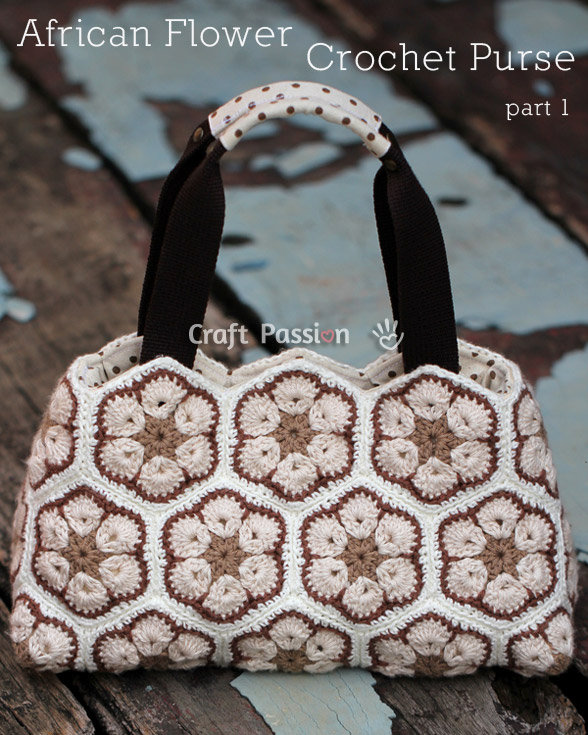 Crochet African Flower Purse Pattern and Tutorial