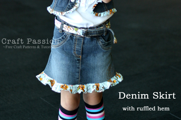 Recycle Denim Dress [Bottom] Into Ruffles Skirt