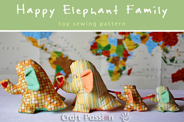 Happy Elephant Family - Toy Sewing Pattern