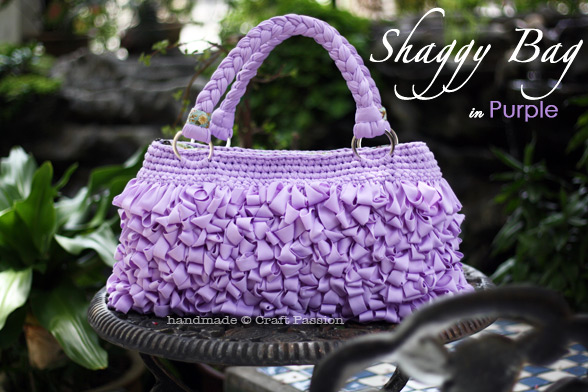 Loop Stitch Purple Shaggy Bag