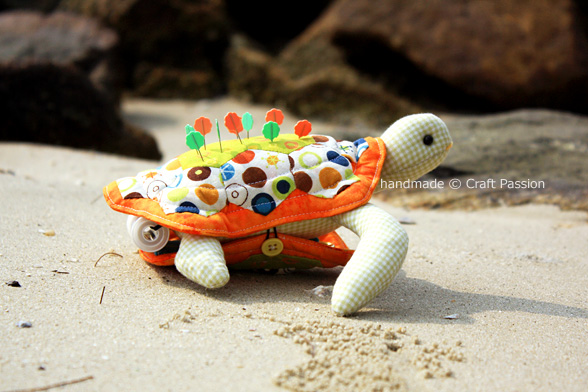 Turtle Pincushion With Compartment