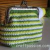Crocheted Stripe Coin Purse