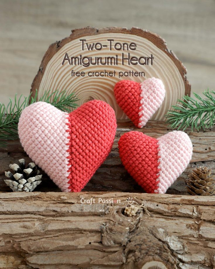 two-tone heart crochet pattern