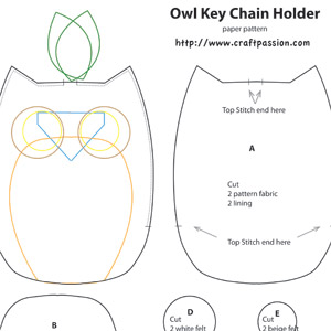 Sewing Owl Key Chain Holder Free Pattern