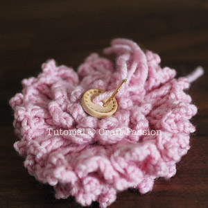 crochet flower hair tie