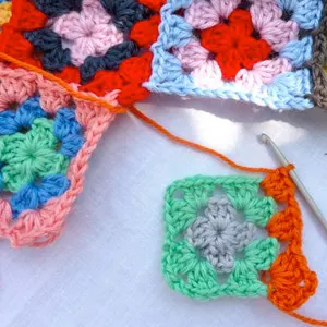 Joining granny squares — Picking Up Stitches