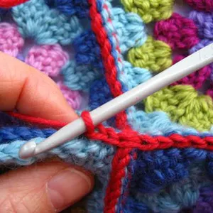 Joining granny squares — Picking Up Stitches