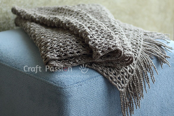 crochet lace broomstick sticth scarf