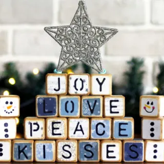 DIY Christmas Crafts wooden letter cubes