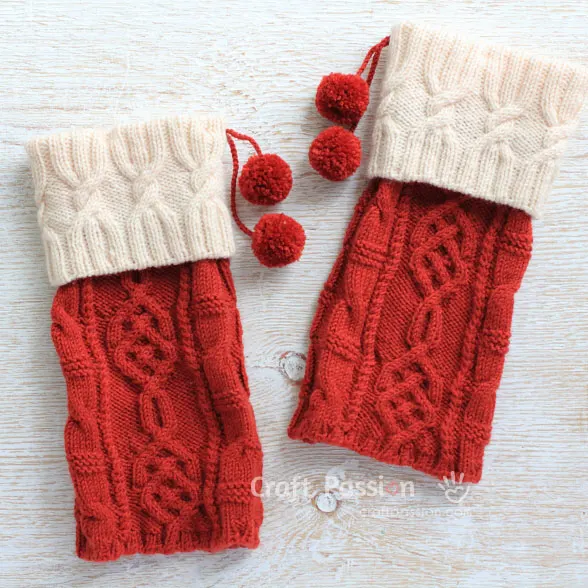 red white cuff leg warmers
