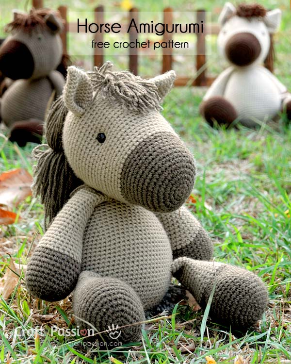 Cute Horse Crochet Doll Kit for Kids Knitting Crocheted Stuff Toy Accessory 