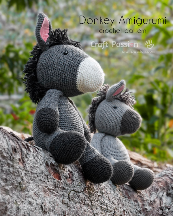 Handmade crochet donkey 