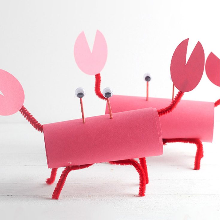 These crabby crafts are perfect for an under-the-sea-themed play and are so easy to make at home! All you need are some additional pipe cleaners you can easily get from the dollar store and some googly eyes on toothpicks.