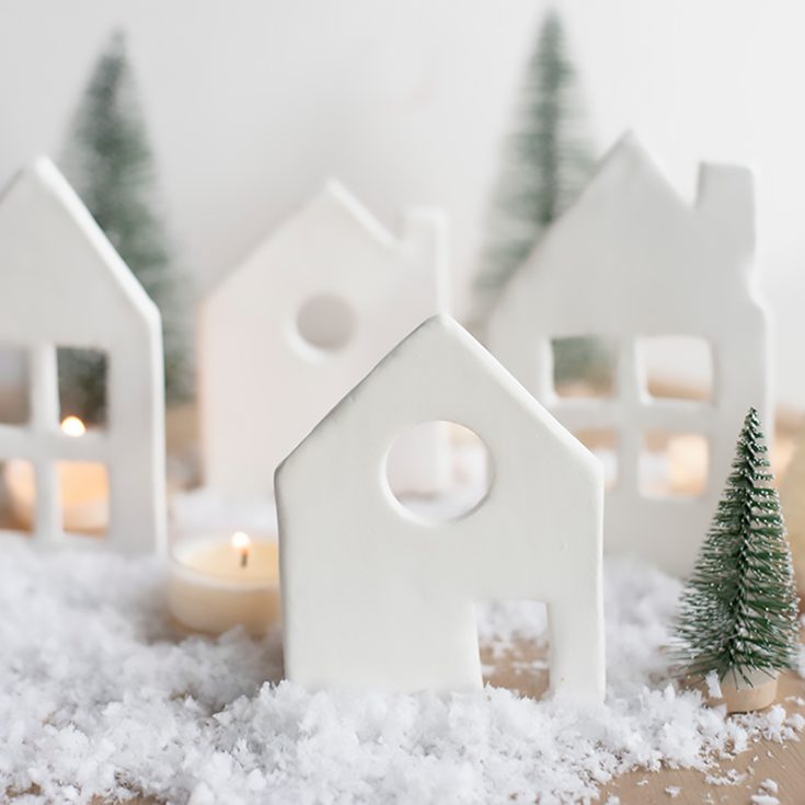Get ready for some adorable Christmas party decorations that you and your family will love! Make miniature villages out of air-dried clay that can be easily found online or at your convenience store! This makes it affordable for everyone!