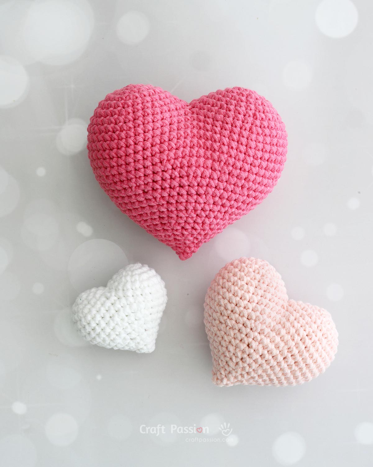 amigurumi heart free crochet patterns Crochet puffy heart with joined bumps and stuffed shape