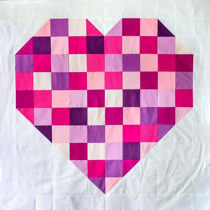 Make it for your gals or for your partner for Valentine&rsquo;s Day! This sweet and gorgeous Big Square Heart quilt is so simple to make, and it only requires minimal half-square triangle blocks for the corners to form a clean line. Make this design a thoughtful and heartfelt gift for that special someone that results in a lap-sized quilt with 54&rdquo; x 54&rdquo; measurements.