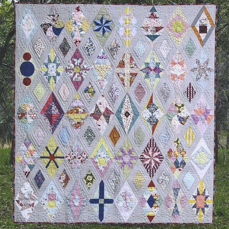 Speaking of intricate star quilt patterns, this design takes the win! Ideal for advanced quilters, this delightful booklet costs $30.48. It&rsquo;s more pricey than your regular pattern because it features stunning stars encased in a huge hexagon. It combines 21 unique designs pieced and appliqued in one of the two different layouts. The finished sizes are as follows: Bowie Stars Spring (78.5&rdquo; x 80&rdquo;) Bowie Stars Autumn (60&rdquo; x 65&rdquo;)