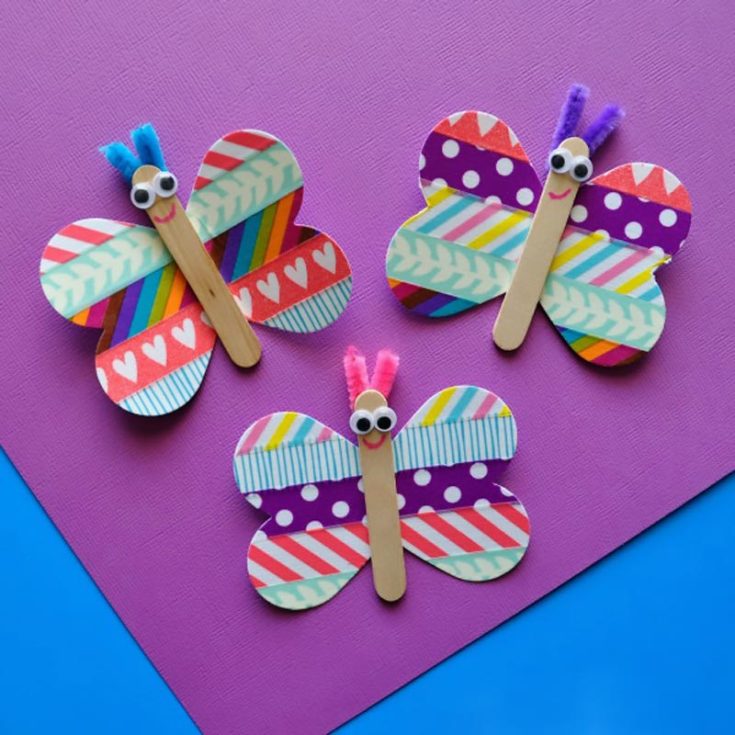 Washi tape is a fantastic art and craft material. But have you ever thought of making them into cute little butterflies? Make them using a clothespin and turn them into these cute friends. You can even turn them into magnets!