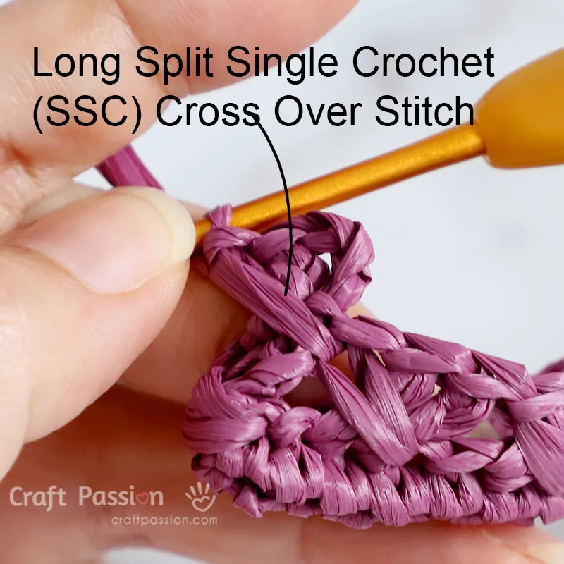 cable stitch row 2 Second round of cable stitch crochet