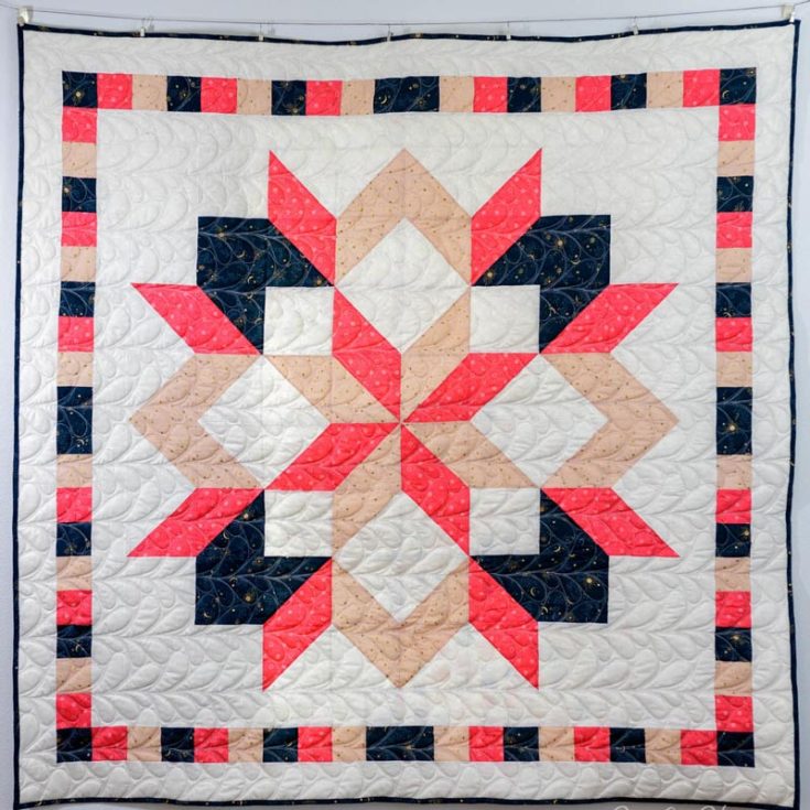 Try making this lovely Carpenter Star quilt design for your friends and family. Though we have already included a Carpenter star pattern, this one offers a different variation as it is a medallion quilt with a huge star motif. Framed by a charming border that adds a touch of elegance, this eye-catching project results in a no Y-seams throw quilt that measures 66&rdquo; x 66&rdquo;.