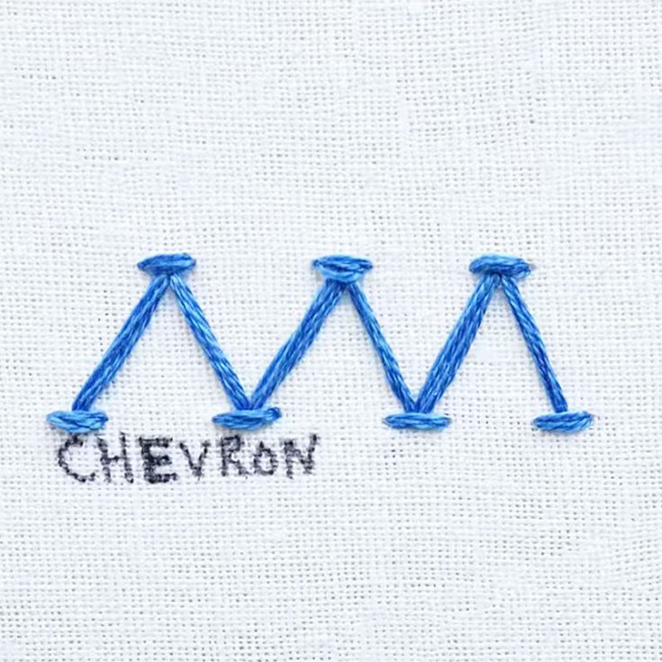 The Chevron stitch is an easy zig-zag with a cap or small line on each peak. It makes a great decorative border.