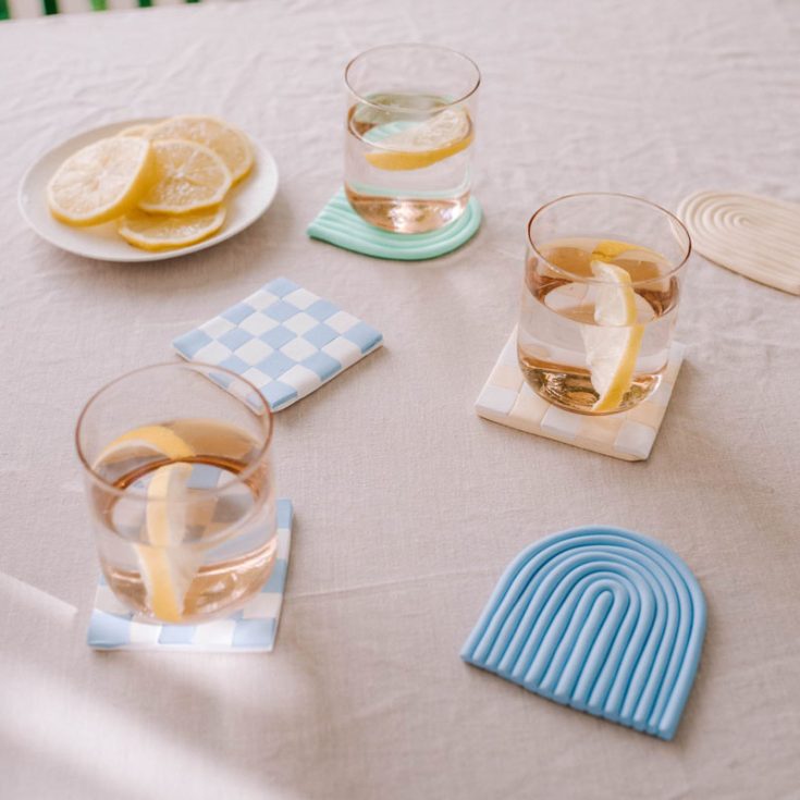 Polymer clay is a versatile medium for crafts, such as these DIY coasters with playful patterns and different shapes. These vibrant coasters add a personal touch to your tabletops. Plus, they are fun and easy to make!
