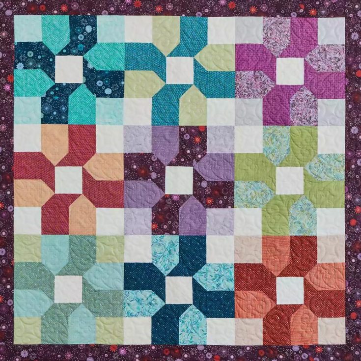 Are you looking to spruce up your bedroom decor with a splash of vibrant colors? Then try out this lovely Color Burst Quilt design that uses various precut prints in dark, medium, and light! The finished size of this gorgeous piece is 60 &frac12;" x 60 &frac12;".&nbsp;