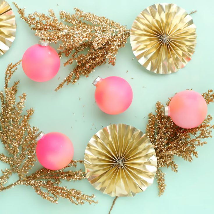 Although it is just different gradients, simple is the best! Simplicity for the win as you make these ornaments. You could even make many of them to have a 'rainbow' effect on your tree!