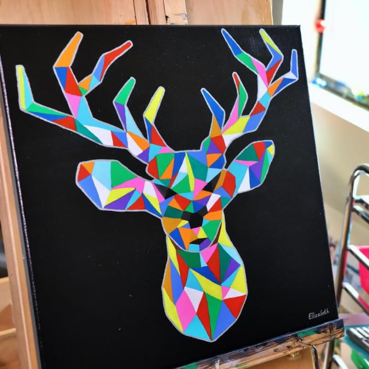 Here is another Geometric Painting to challenge your mind. This time, it is a beautiful deer with which you can impress your friends. The deer will come alive and gallop in your household with grace and elegance after painting it!