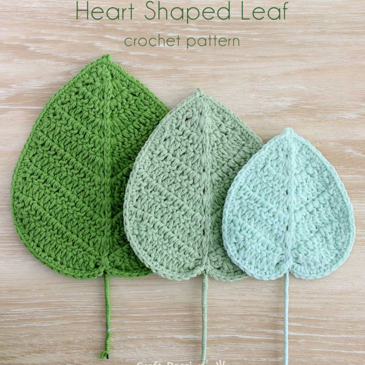 Free Heart-Shaped Leaf Crochet Pattern (3 Sizes)
