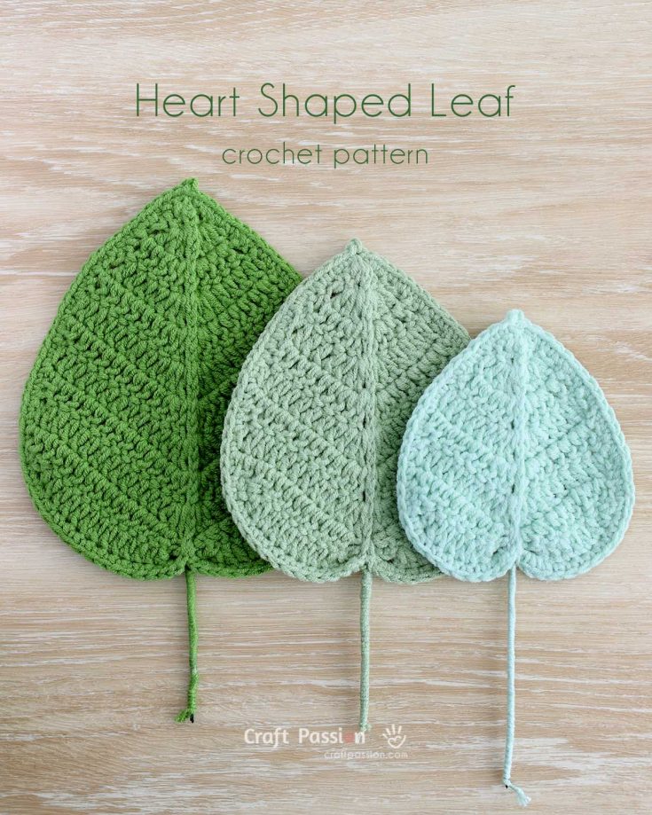heart-shaped leaf crochet pattern