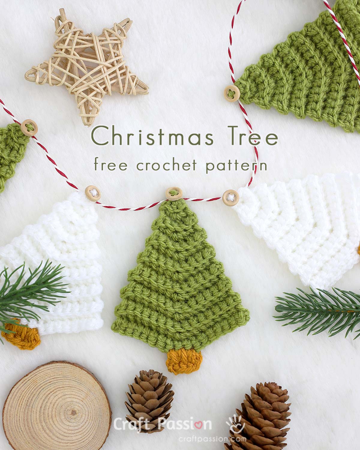 Free crochet Christmas tree pattern: quick & easy! Perfect for garlands, gift tags, or ornaments. Add a handmade touch to your holiday decor.