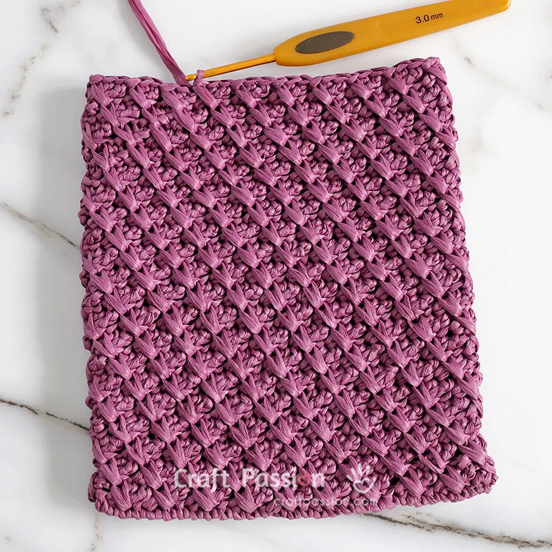 crochet crossbody bag wip crochet crossbody bag with cable stitch work-in-progress, free crochet pattern