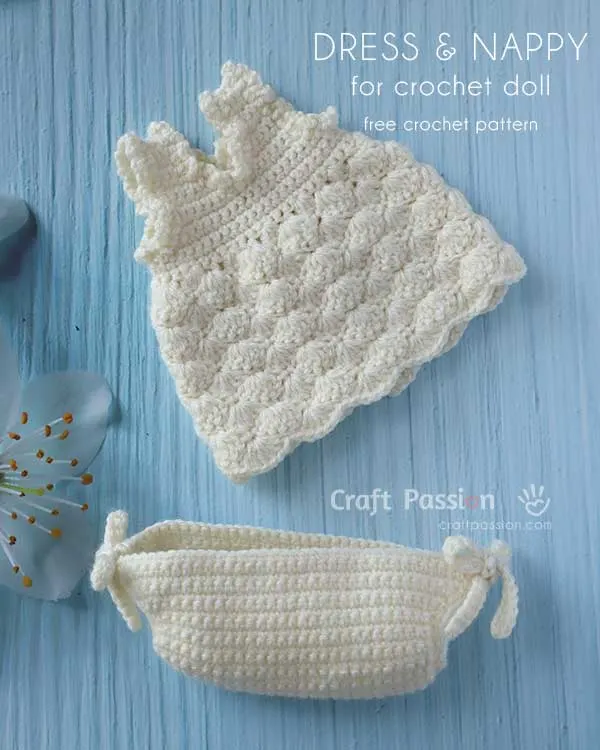 crochet doll dress panties pattern