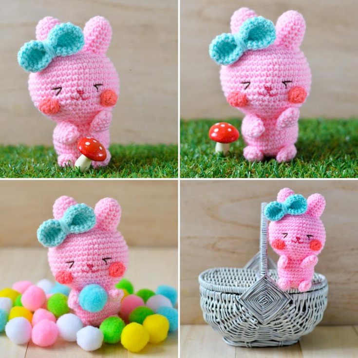 Check out our free crochet Easter bunny pattern to make one or a few for yourself and your friends. This Easter craft pays attention to detail and has a cute little bow on its head! How adorable!&nbsp;