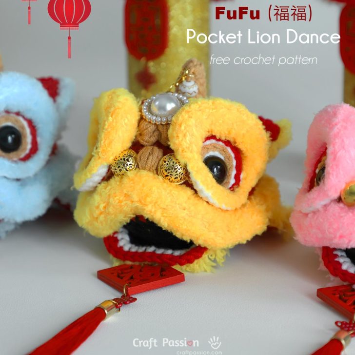 Pocket Lion Dance Keychain &ndash; Free Crochet Lion Keychain Pattern