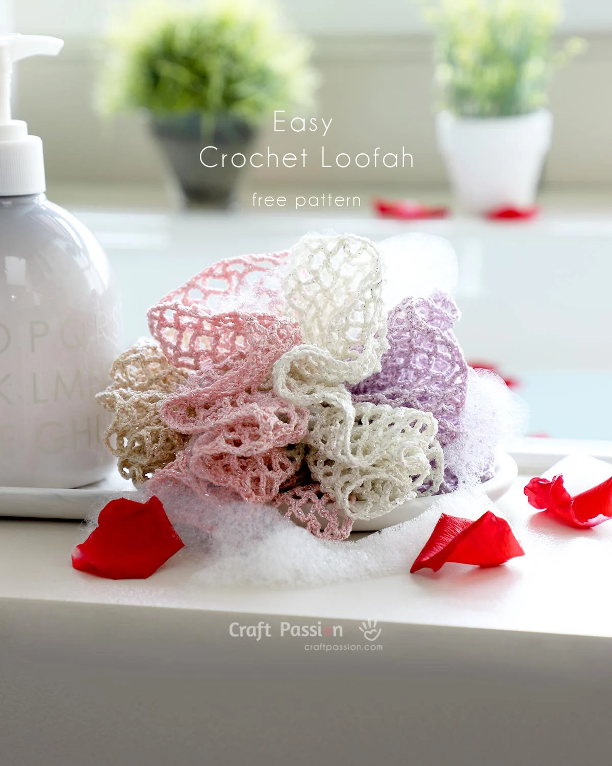 crochet loofah pattern DIY your own shower scrubbie with this easy, beginner-friendly crochet loofah pattern. Great as a washcloth or bath pouf for everyday use or gifts!
