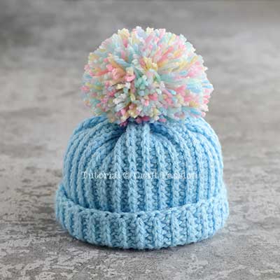 crochet beanie hat ribbed stitch