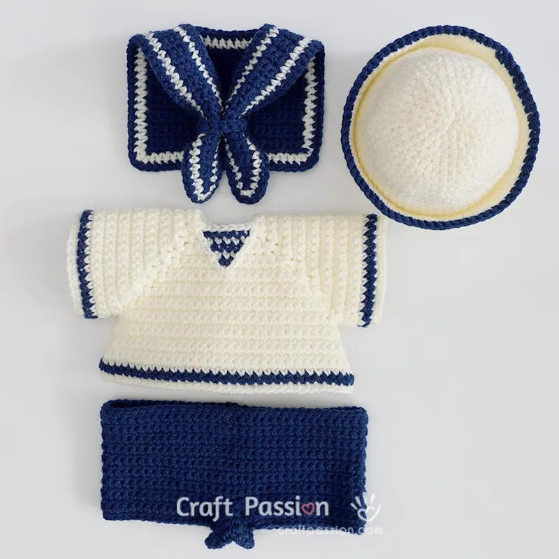 Set sail with our free sailor costume crochet pattern for amigurumi, perfect for adding a touch of nautical charm to your crochet animal collection!