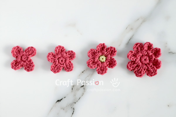 crochet small flower variations