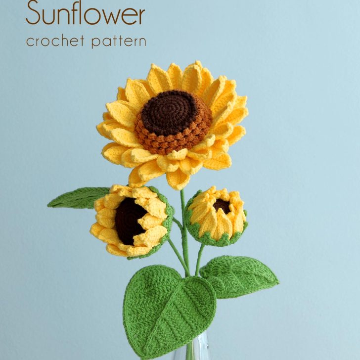 Crochet Sunflower Pattern &ndash; 3 Blooming Stages