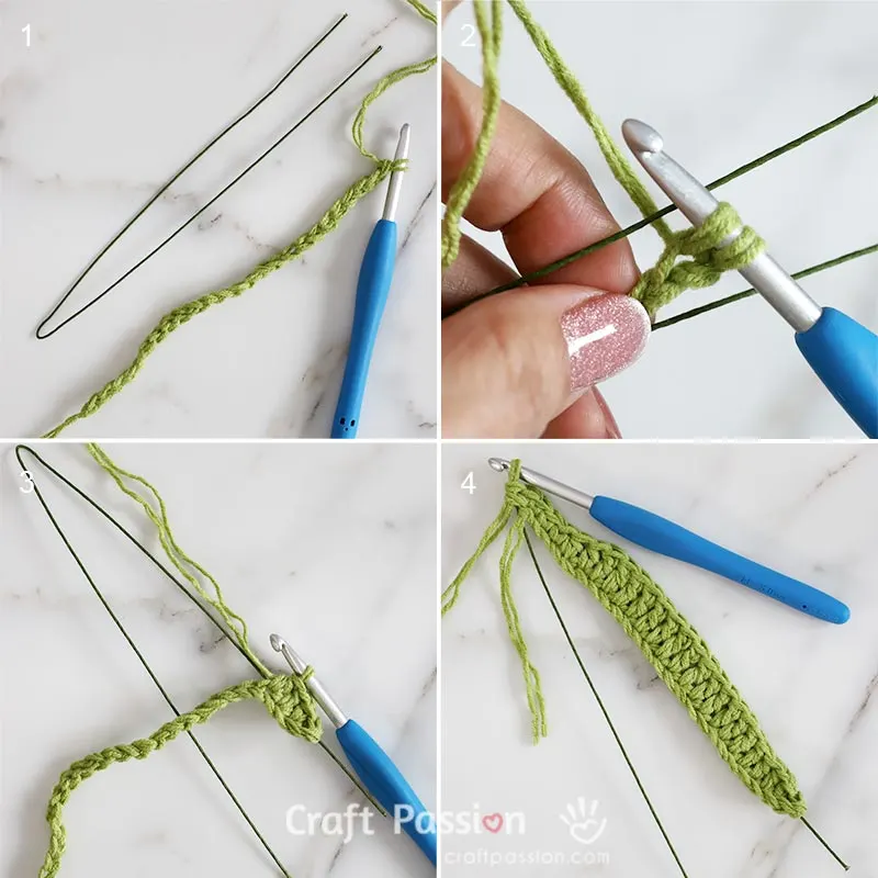 how to crochet leaf for tulip