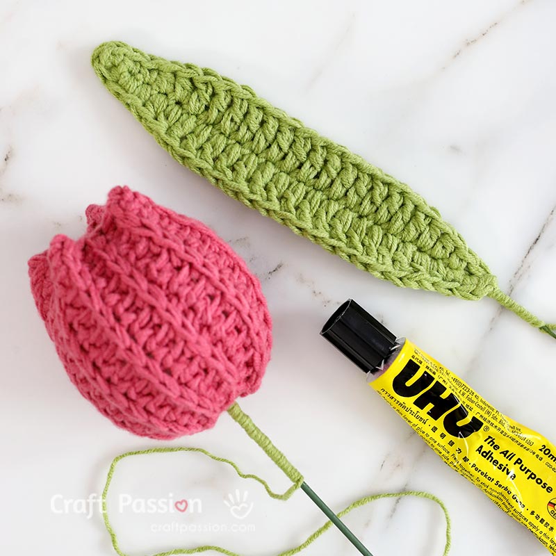 how to assembly crochet tulip 