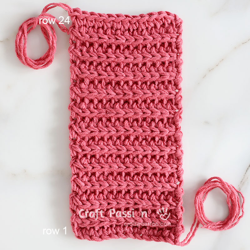 crochet tulip with rib stitch