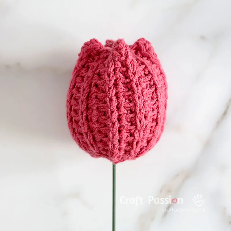 how to crochet beautiful tulip flower with rib stitch