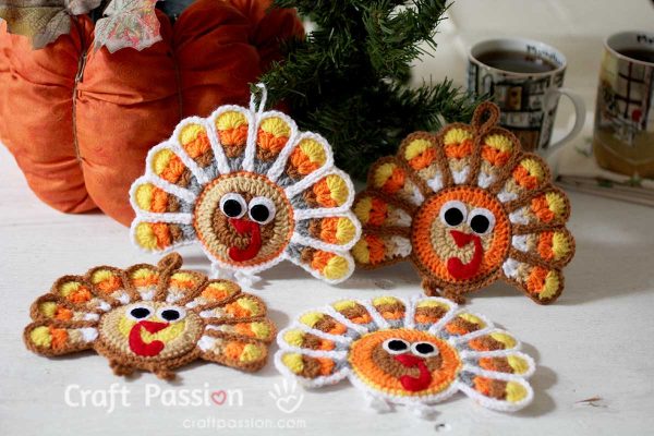 Turkey Coasters Free Crochet Pattern Craft Passion