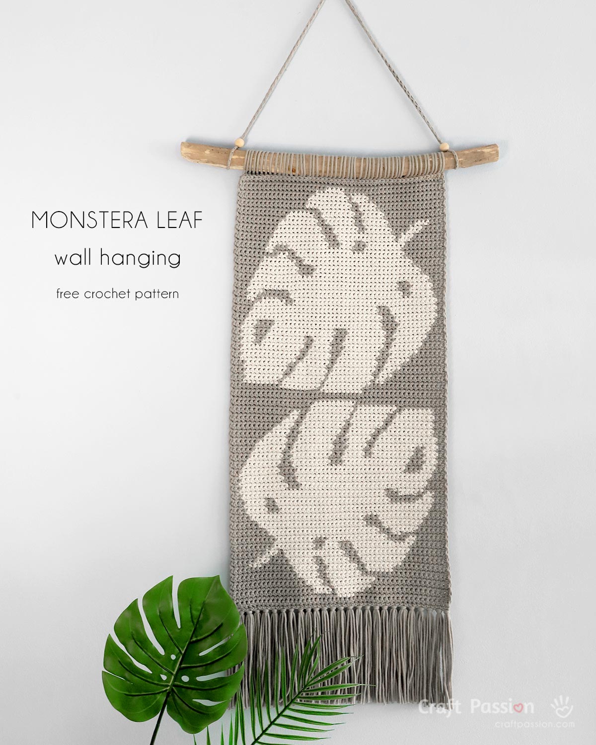Create a stunning Monstera Leaf crochet wall hanging with our free crochet pattern & tutorial to add a touch of bohemian-inspired modern designs to your home decor.