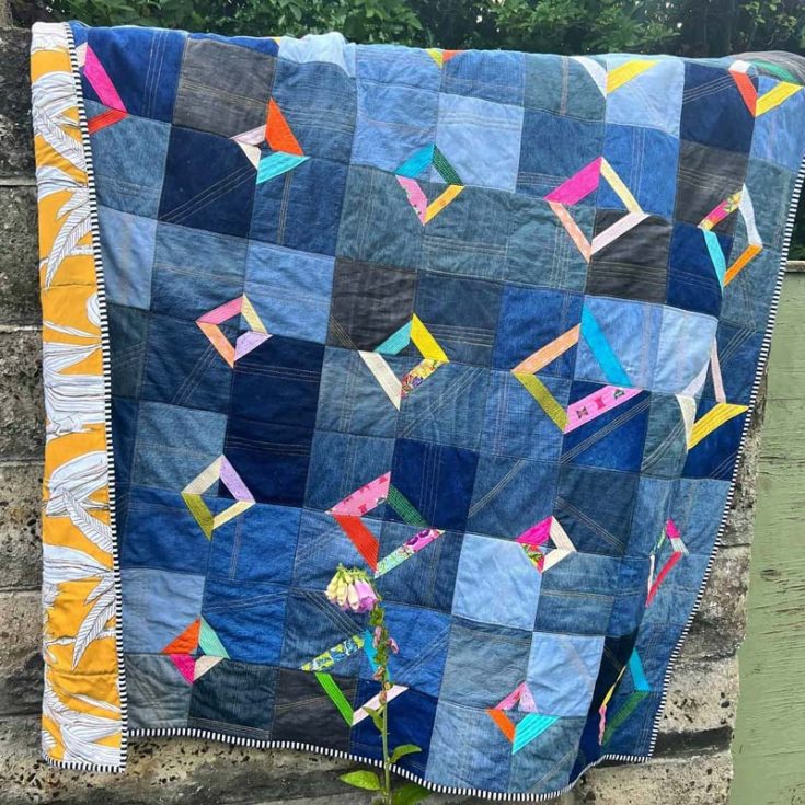 Here's another denim upcycle design that every quilter can try! It's made using the quilt-as-you-go method, making it a faster project to sew, and it's super duper scrap-friendly. Whether you're making one for a picnic blanket or to gift to a loved one, this piece will surely be cherished for many years. The finished dimensions are 62.5" x 75". Be sure to check out Part 2 of the tutorial here.&nbsp;