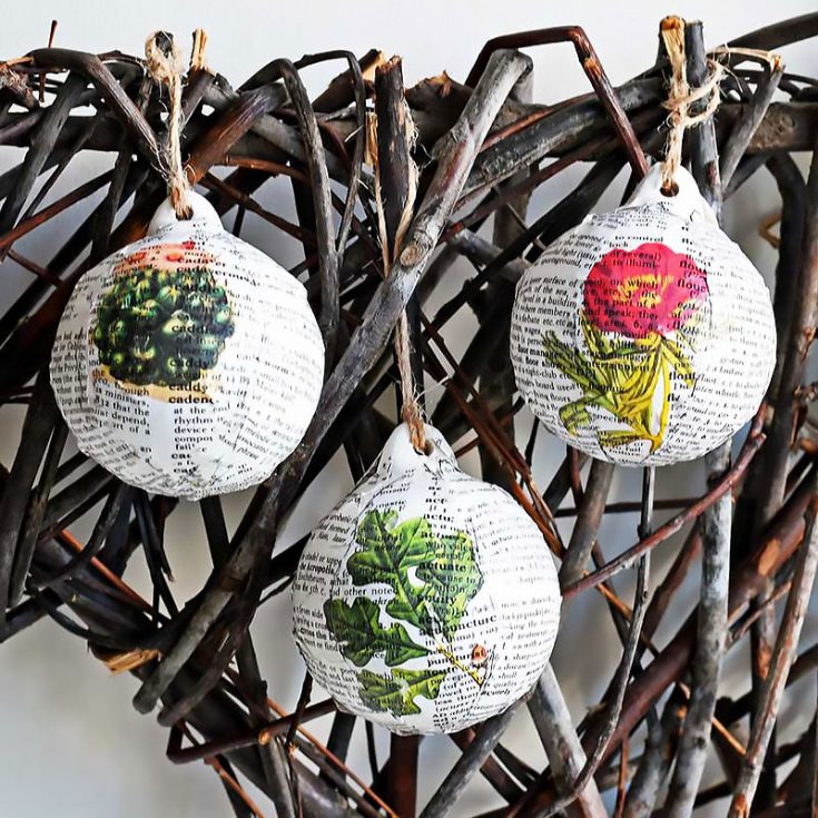 Enough with our crafts, let us kick it off with these Dictionary Christmas decorations! Get real nerdy with this one as you will have friends and family trying to read off these ornaments! Just kidding, try them out for yourselves and you will see!