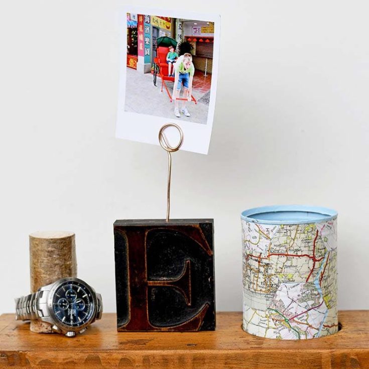 Check out this fantastic gift idea to make his nightstand neater and more organized. Though this craft is more hands-on and requires an adult to help you craft it, it is a perfect gift to add to your home decor as it is also practical for him to place his belongings before heading off to bed. Oh yeah! The compartments are made from upcycled household items such as tin cans!&nbsp;